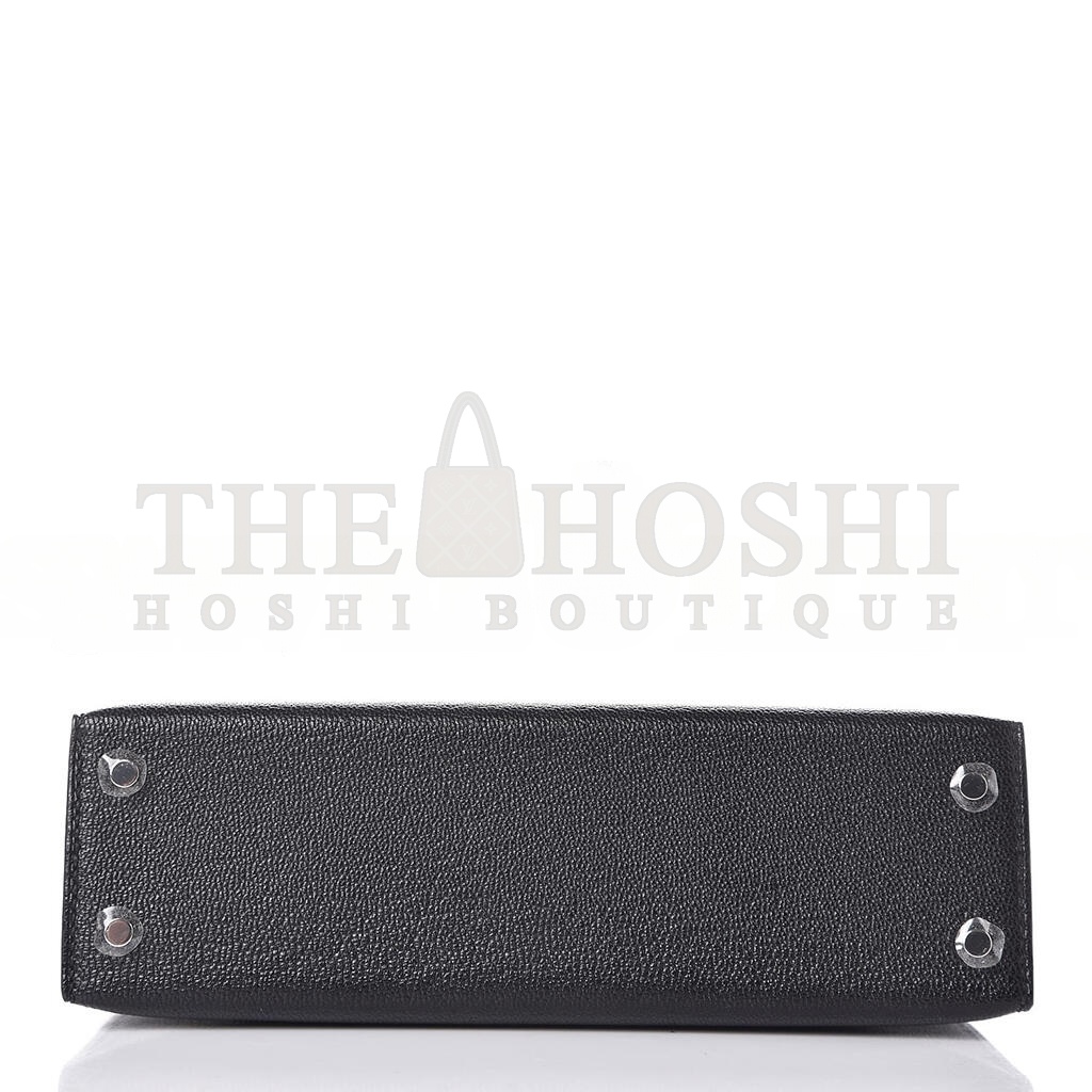 H**me5 CHEVRE MYSORE MINI KELLY II SELLIER 20 BLACK (19*12*5.5cm) Master Quality